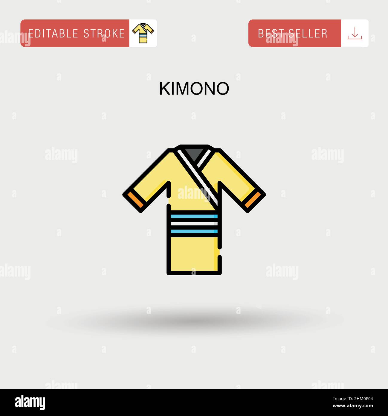 Kimono Simple vector icon. Stock Vector