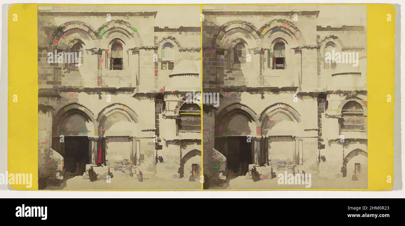 Art inspired by Entrance to the Church of the Holy Sepulchre in Jerusalem, Jerusalem. - The Church of the Holy Sepulchre, Jérusalem. - Église du St. Sépulchre, Good's Eastern Series, publisher: Frank Mason Good, Heilig Grafkerk, publisher: London, 1860 - 1880, cardboard, paper, albumen, Classic works modernized by Artotop with a splash of modernity. Shapes, color and value, eye-catching visual impact on art. Emotions through freedom of artworks in a contemporary way. A timeless message pursuing a wildly creative new direction. Artists turning to the digital medium and creating the Artotop NFT Stock Photo