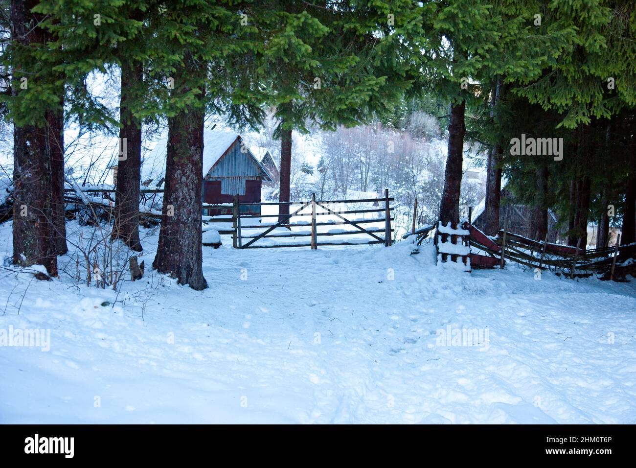 A village high on the Trebevic Mountains Stock Photo - Alamy