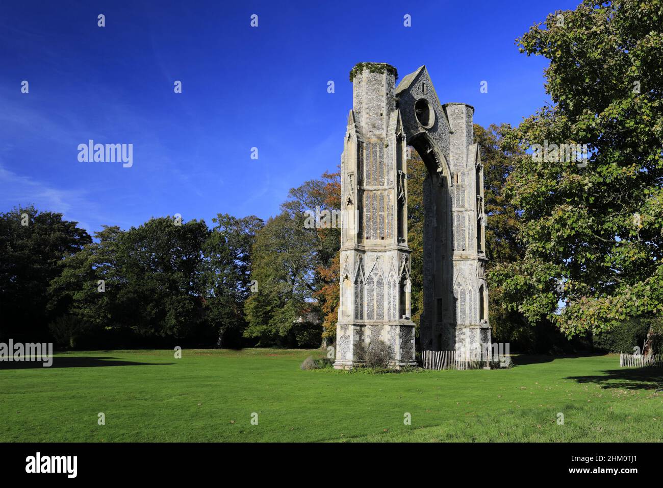 The ruins of Walsingham Abbey, Little Walsingham village, North Norfolk