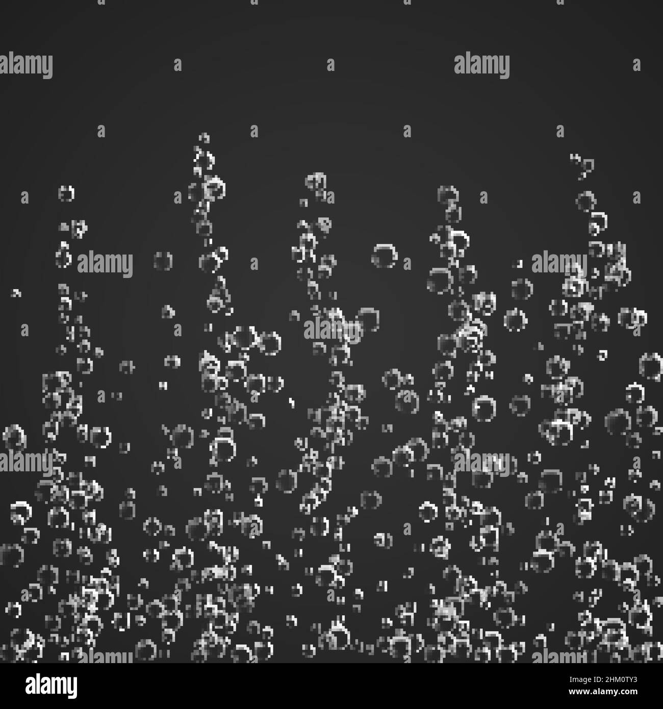 Bubbles stream under water fizzing sparkles soda pop, champagne. Vector