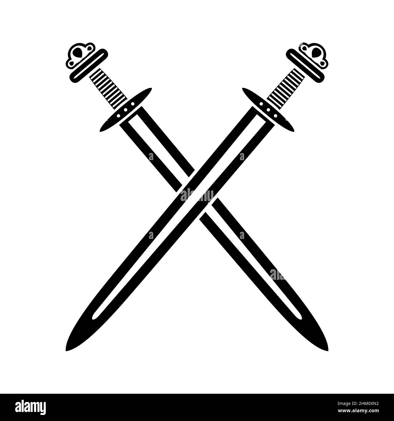 Minimalist Crossed Swords (Dark)' Sticker