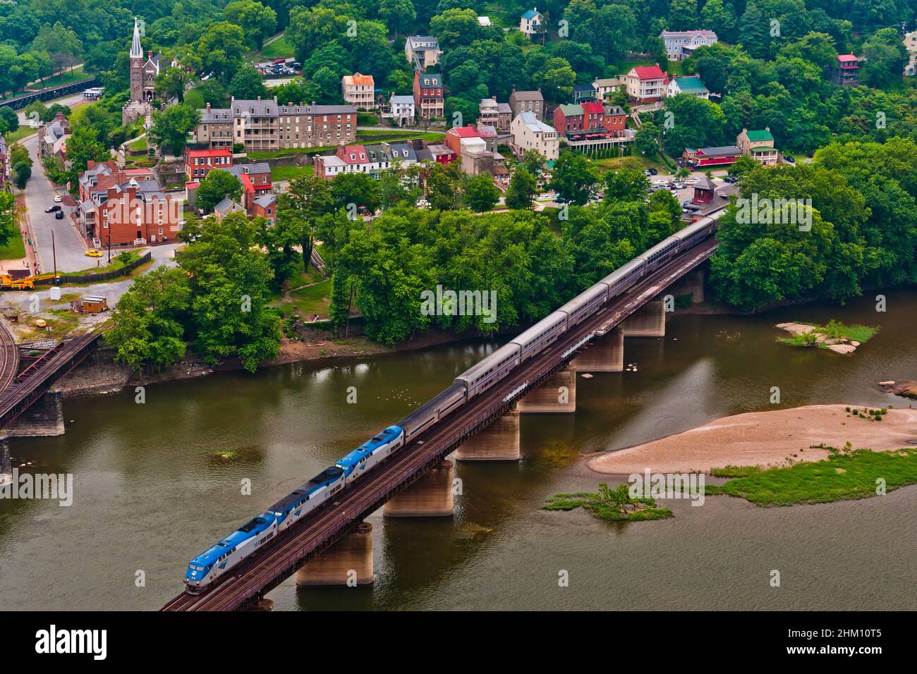 View of Amtrak Train from Maryland Heights, Harpers Ferry National