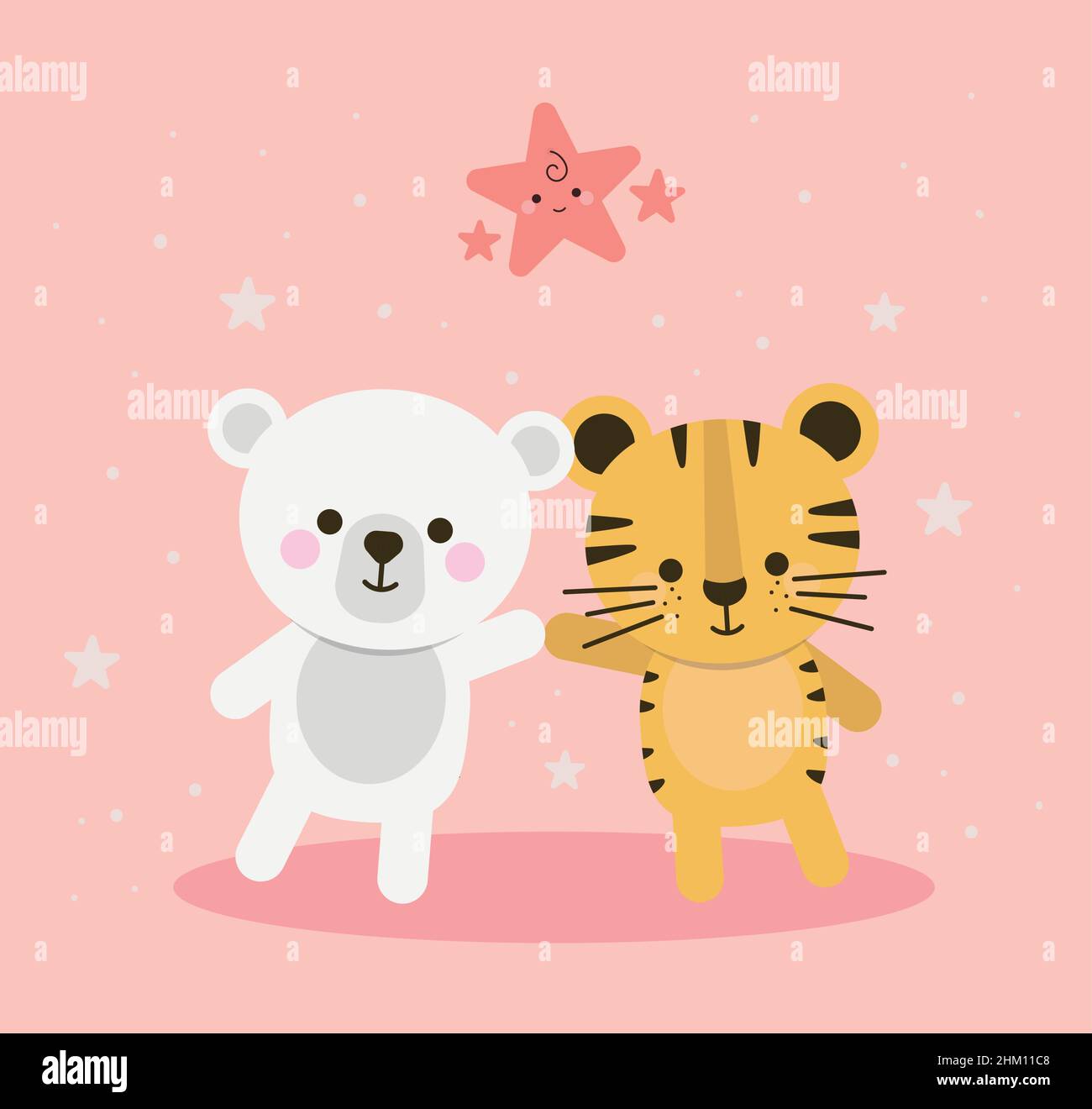 baby tiger and polar bear Stock Vector Image & Art - Alamy