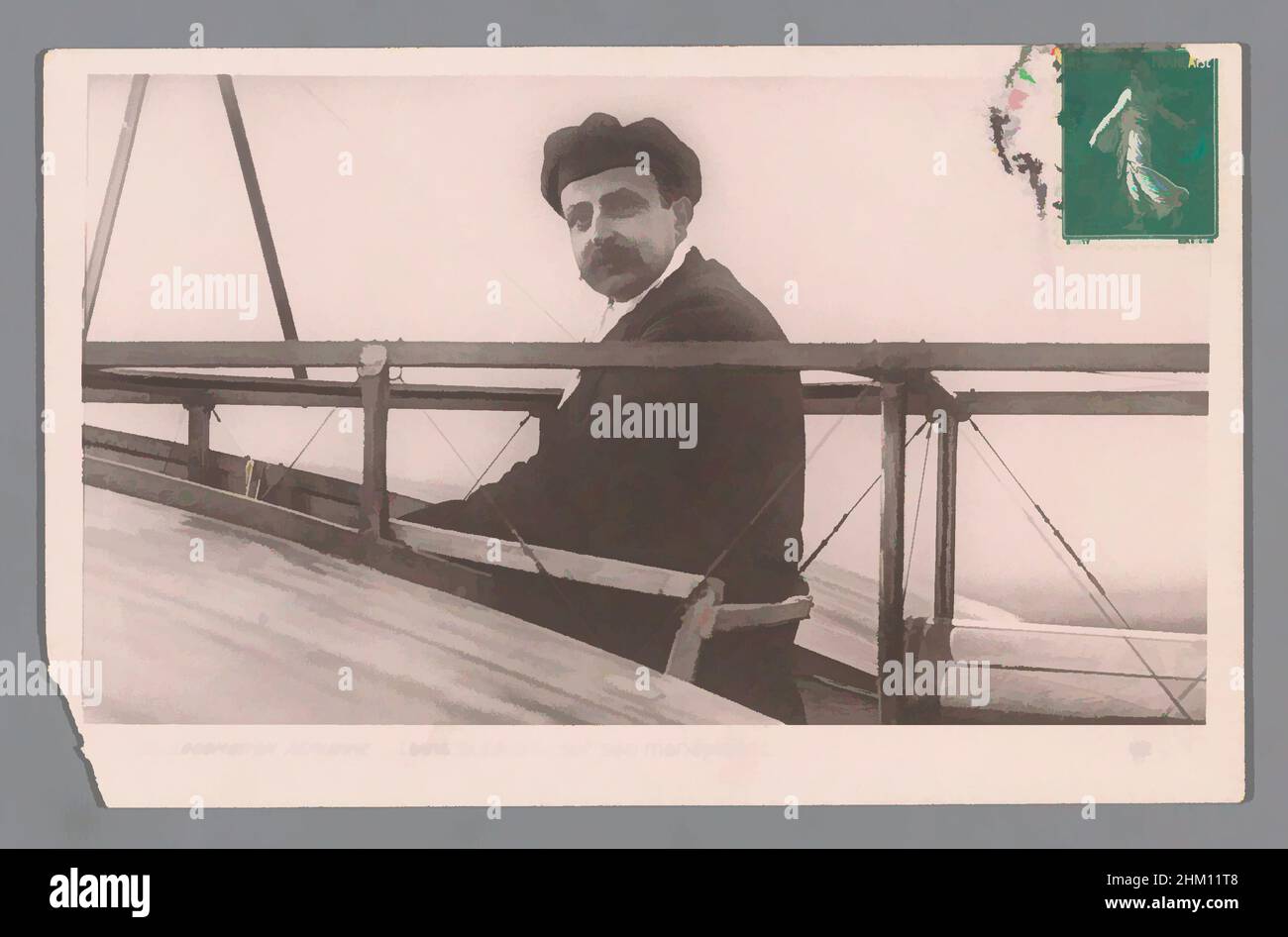 c. 1910 France carte postale photo monoplan Blériot X1 avec pilotes c. 1910 France carte postale photo monoplan Blériot X1 avec pilotes
