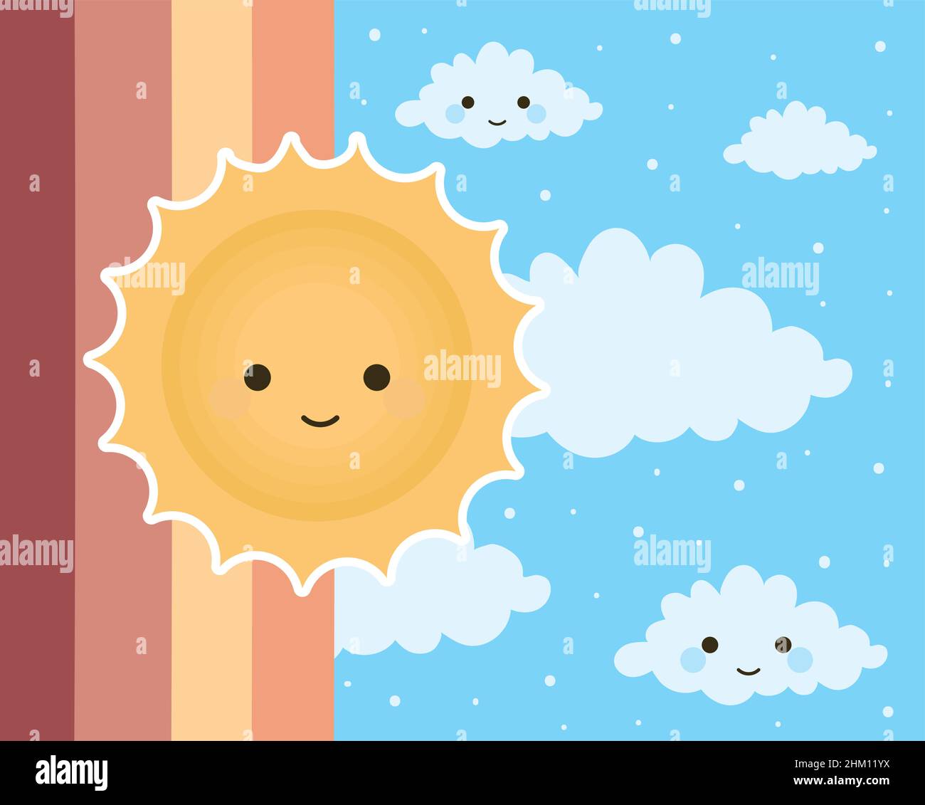 cartoon sun and rainbow Stock Vector Image & Art - Alamy
