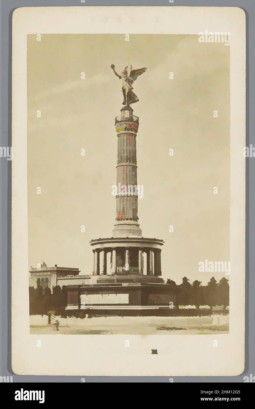 Art inspired by Siegessäule in Berlin, Sieges-Denkmal, Berlin, Berlin, 1855 - 1885, paper, cardboard, albumen print, height 106 mm × width 67 mm, Classic works modernized by Artotop with a splash of modernity. Shapes, color and value, eye-catching visual impact on art. Emotions through freedom of artworks in a contemporary way. A timeless message pursuing a wildly creative new direction. Artists turning to the digital medium and creating the Artotop NFT Stock Photo