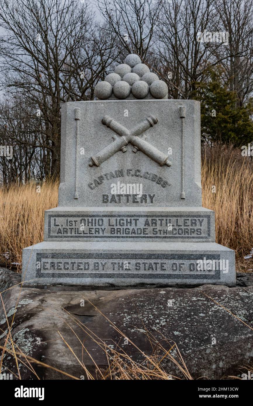 Monument to Battery L, 1st Ohio Light Artillery, Little Round Top, Gettysburg National Military