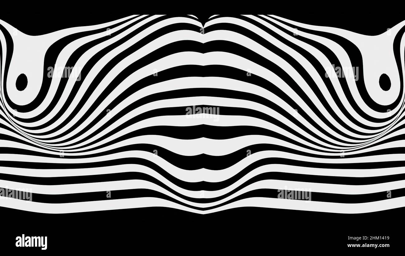 3d illustration - abstract black and white background with lines Stock ...