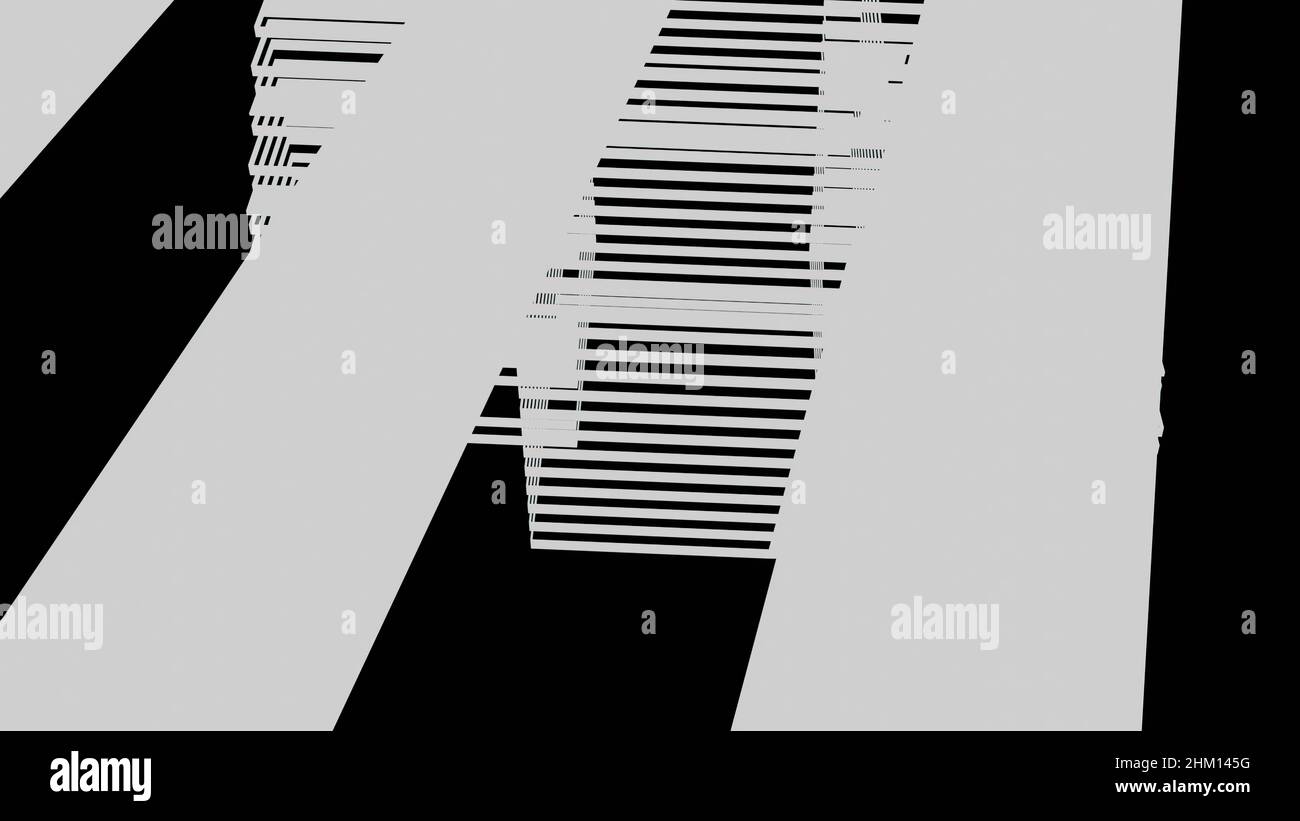 3d illustration - abstract black and white background with lines Stock ...