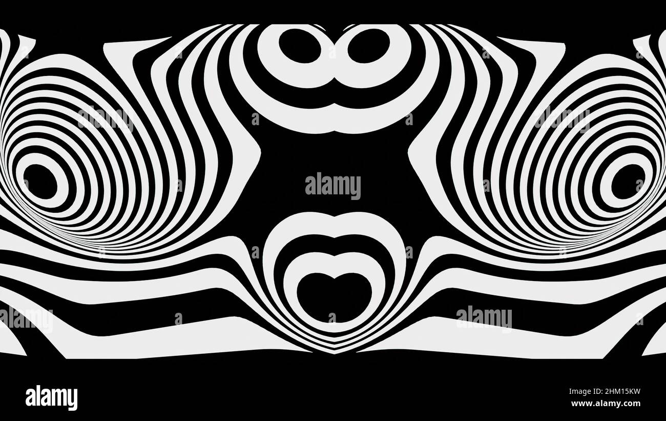 3d illustration - abstract black and white background with lines Stock ...