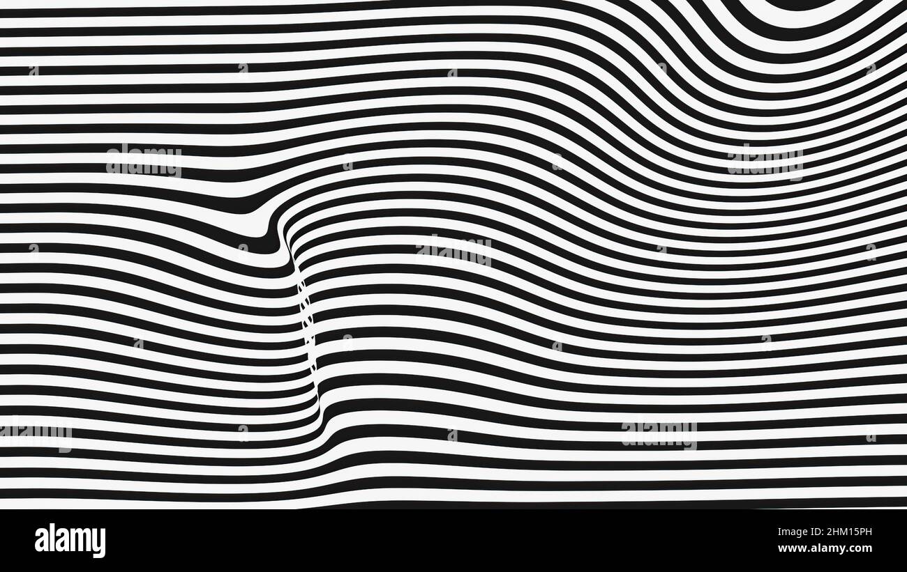3d illustration - abstract black and white background with lines Stock ...