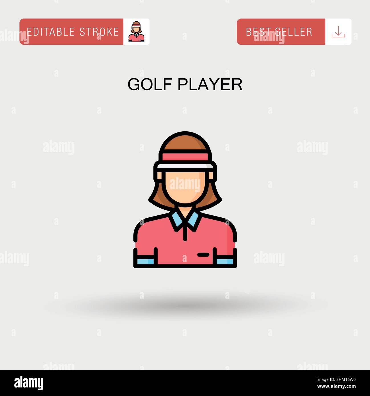 Golf player Simple vector icon. Stock Vector