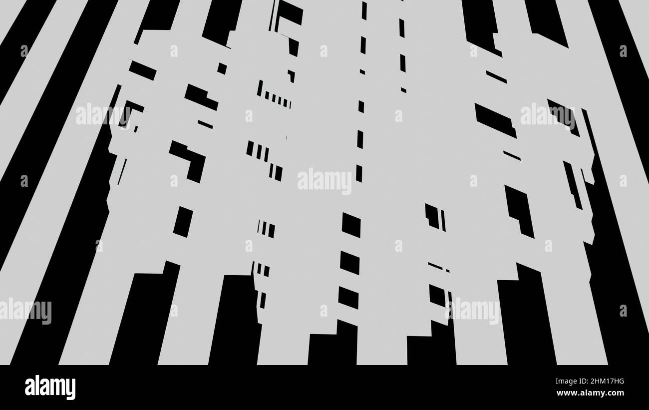 3d illustration - abstract black and white background with lines Stock ...