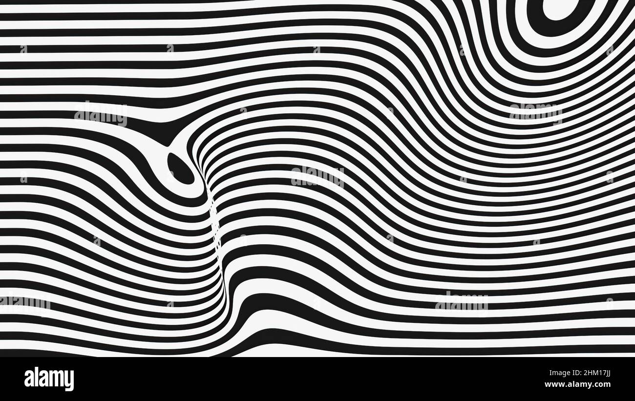 3d illustration - abstract black and white background with lines Stock ...