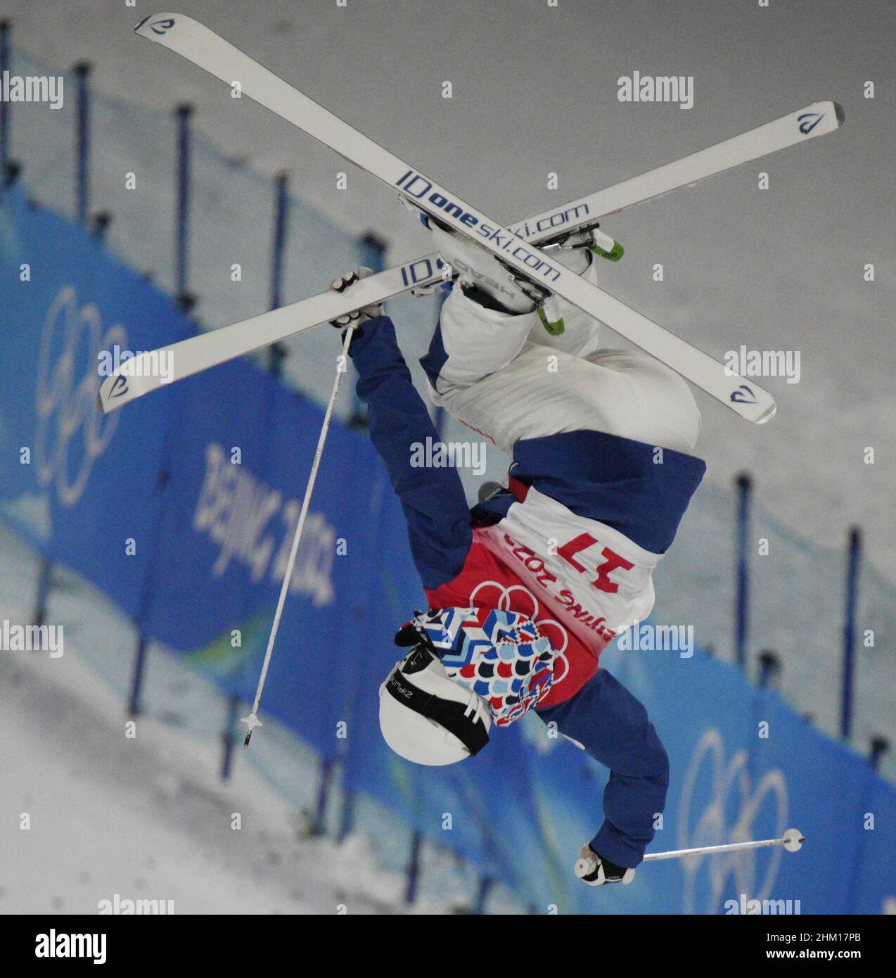 Zhangjiakou, China. 06th Feb, 2022. Anastasiia Smirnova of Russia competes in the finals of the Women's Moguls Freestyle Skiing competition during the 2022 Winter Olympics at Genting Snow Park in Zhangjiakou, China on Sunday, February 6, 2022. Jakara Anthony of Australia won the gold medal and Jaelin Kauf of the United States took the silver and Smirnova took the bronze. Photo by Bob Strong/UPI Credit: UPI/Alamy Live News Stock Photo