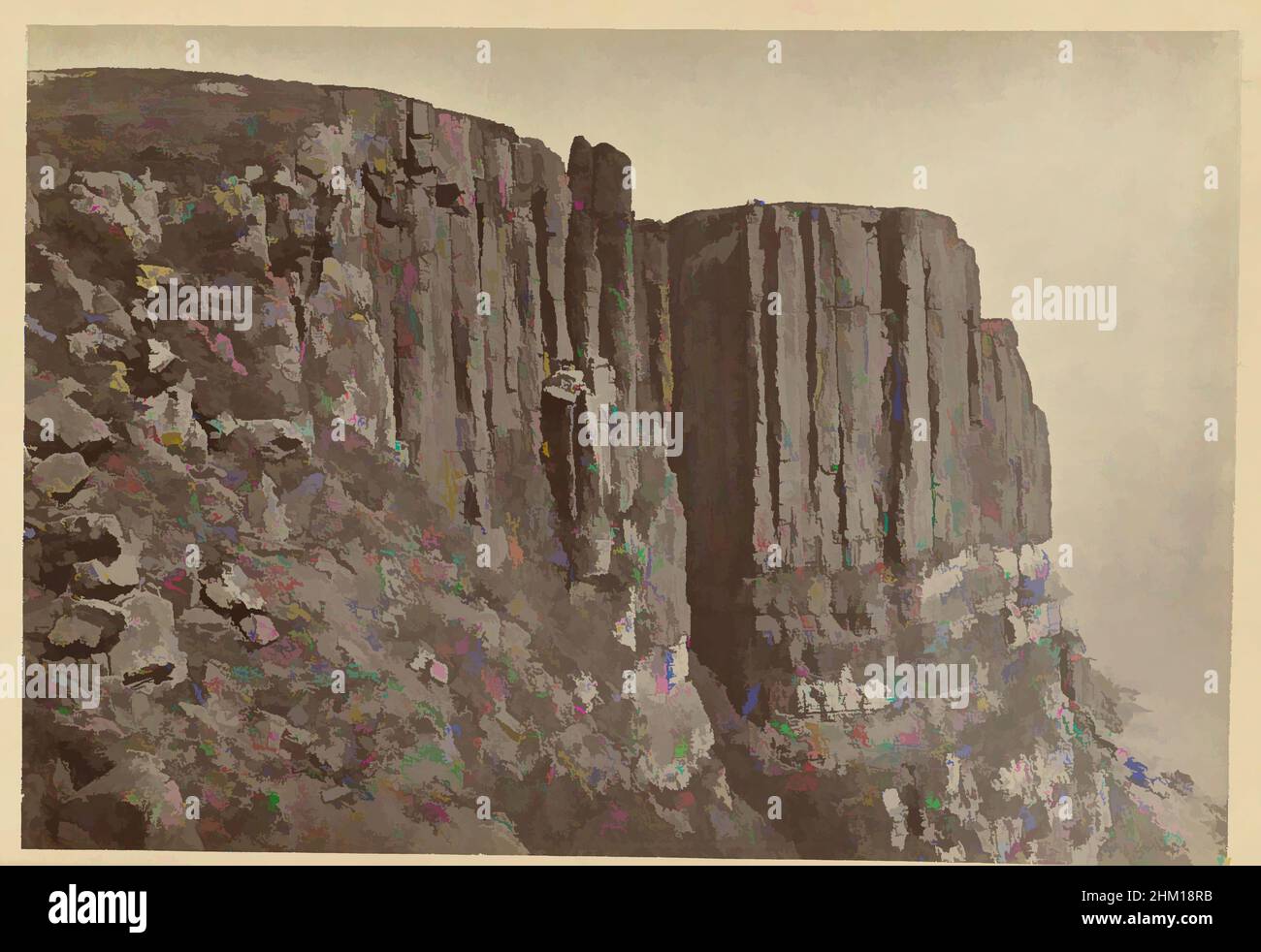 Art inspired by Kilt Rock on Skye, Scotland, The Kilt Rock, Loch Staffin, Skye, George Washington Wilson, Skye, c. 1860 - c. 1880, paper, cardboard, albumen print, height 161 mm × width 240 mmheight 245 mm × width 363 mm, Classic works modernized by Artotop with a splash of modernity. Shapes, color and value, eye-catching visual impact on art. Emotions through freedom of artworks in a contemporary way. A timeless message pursuing a wildly creative new direction. Artists turning to the digital medium and creating the Artotop NFT Stock Photo