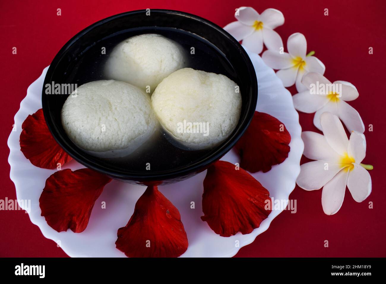 Traditional popular Indian sweet dish big size Rasgulla or rosogula , Bengali syrupy dessert