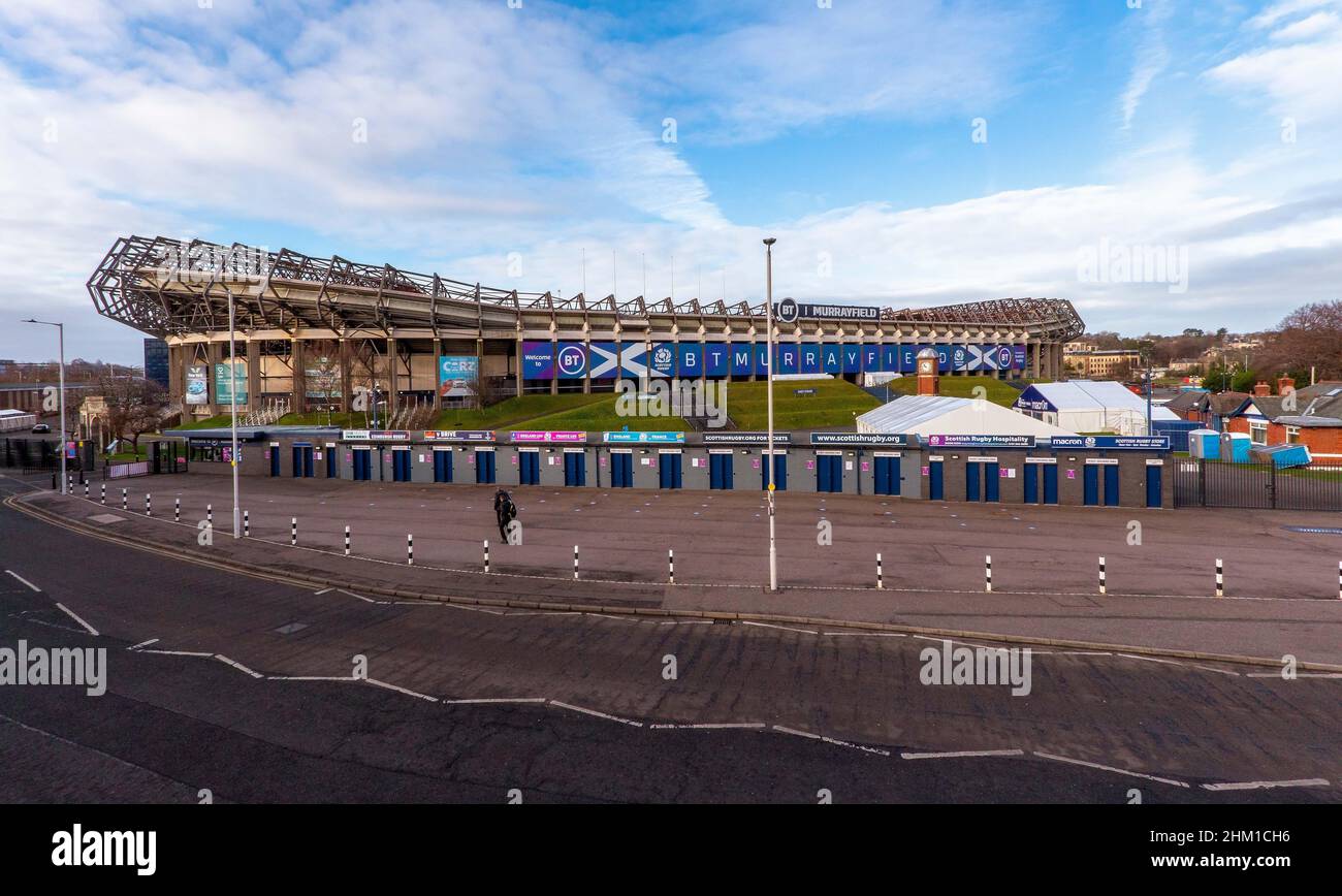Murrayfield Stadium for playing International Rugby, Edinburgh, Scotland, UK Stock Photo