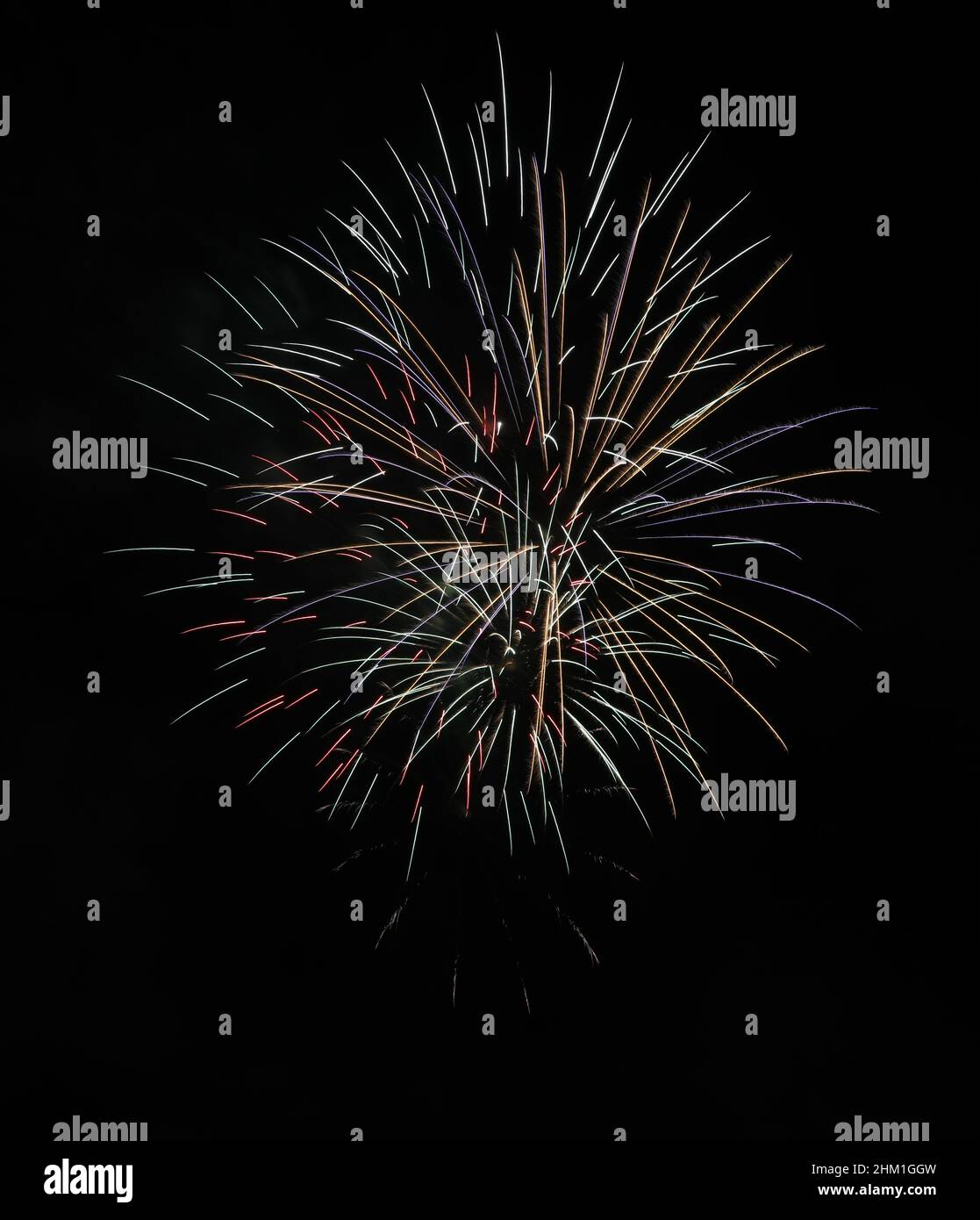 Bright fireworks explosion against a dark sky Stock Photo Alamy