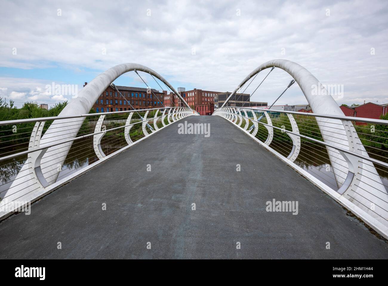 Dalmarnoch Smart Bridge, Clyde Gateway, Shawfield Glasgow. Stock Photo