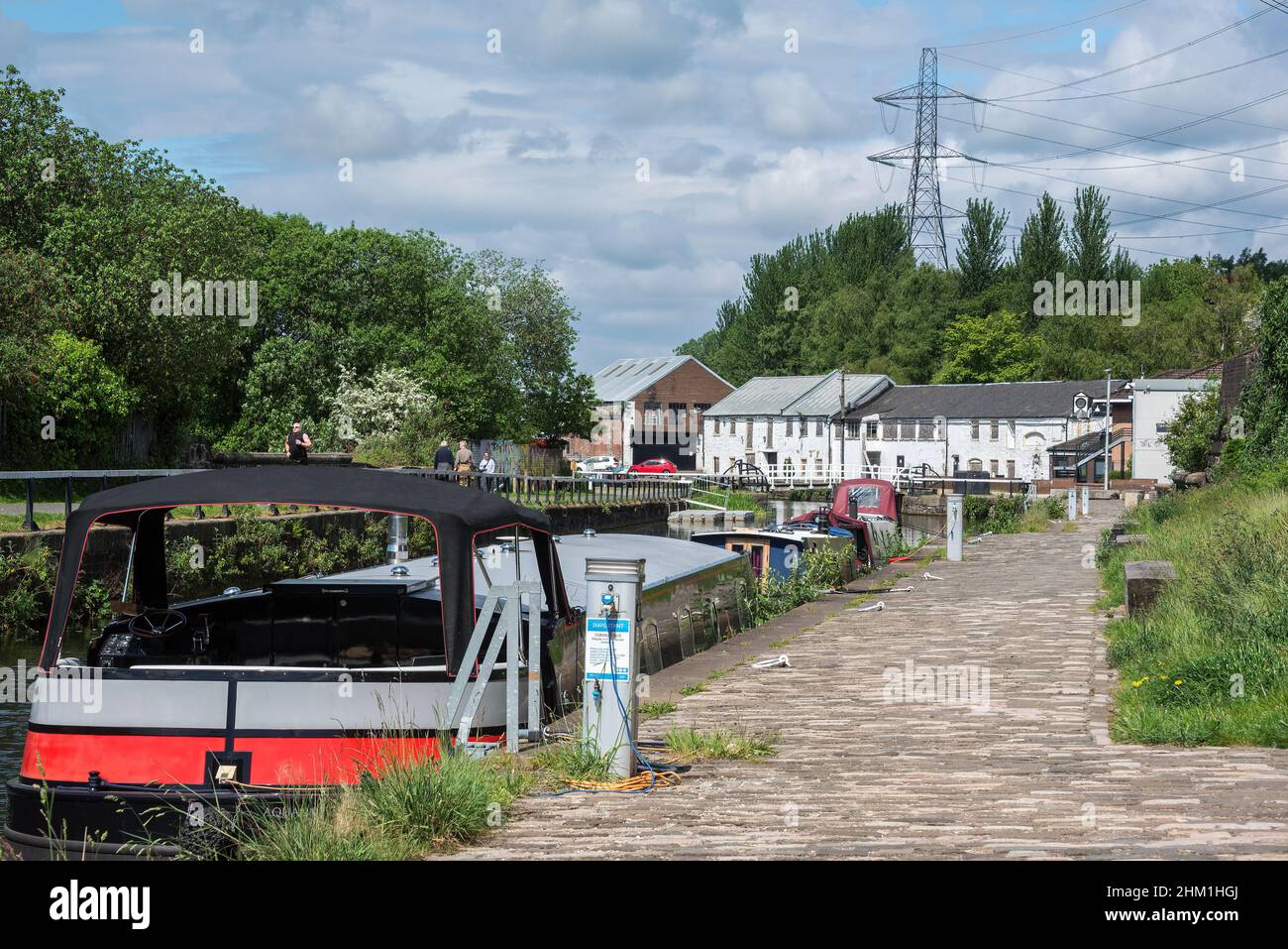Forth & Clyde Canal at Applecross Glasgow home of Scottish Canals Headquarters. Stock Photo