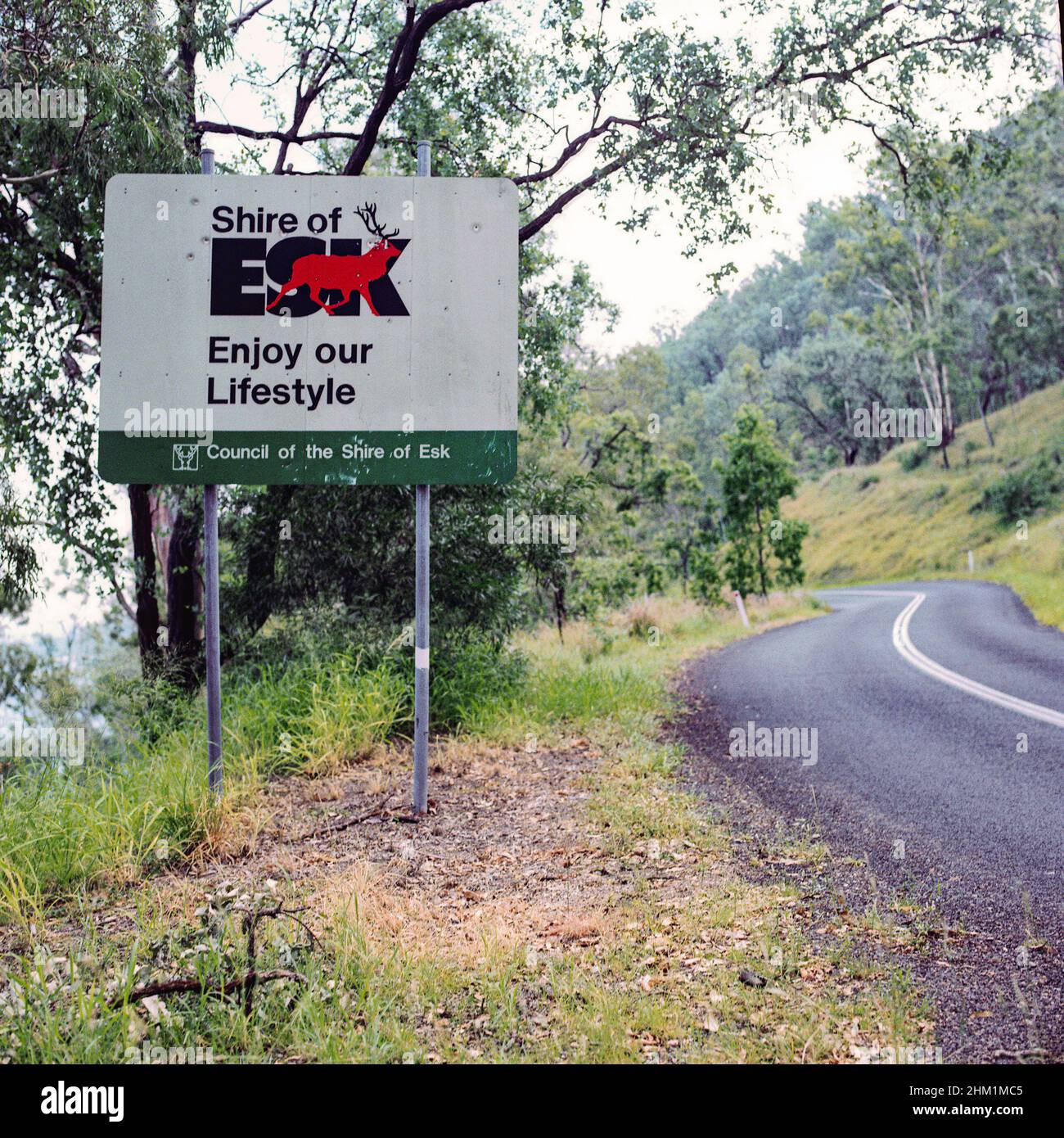 Shire of Esk sign, Queensland, Australia. Stock Photo