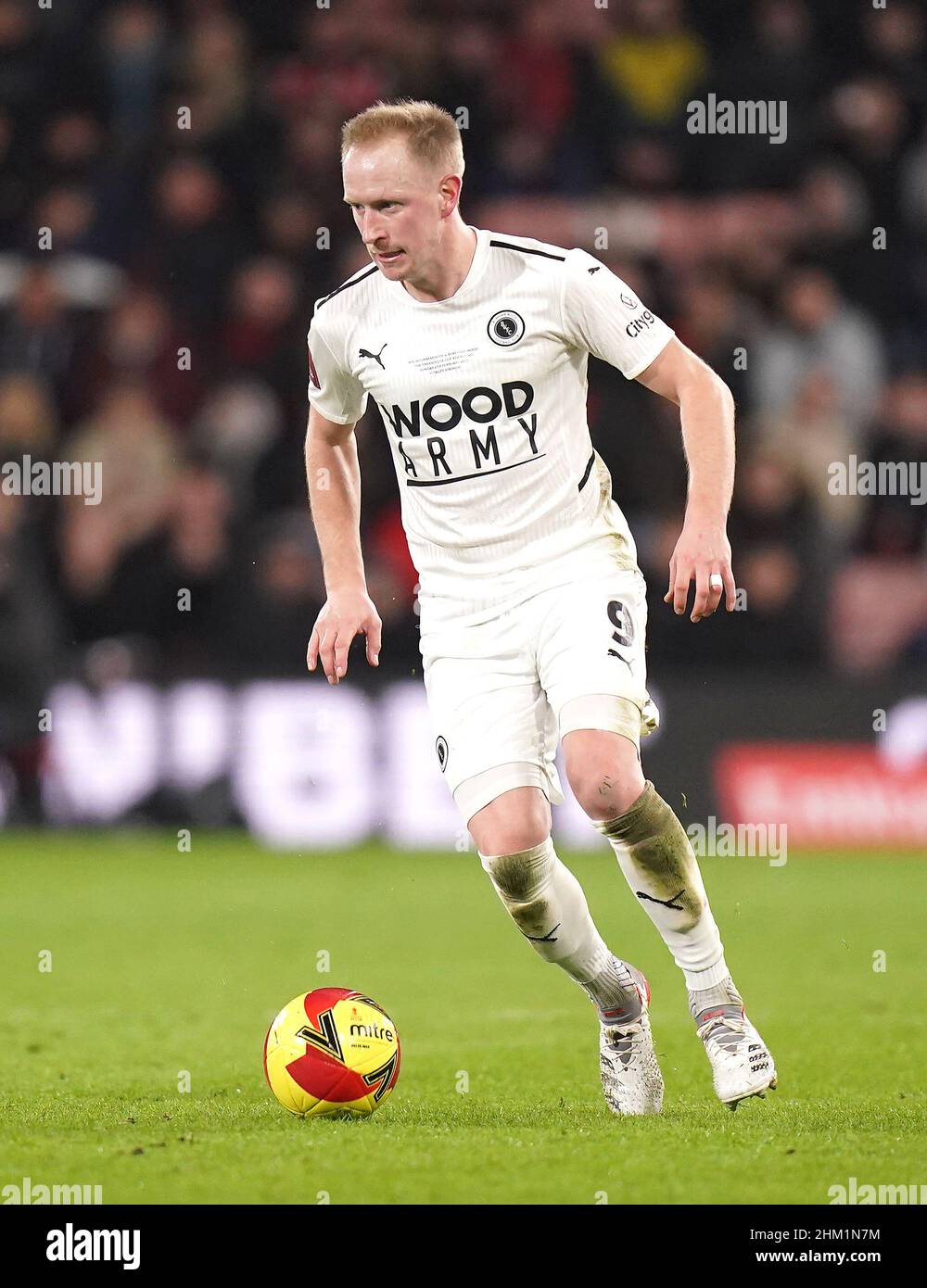 Boreham Wood's Scott Boden during the Emirates FA Cup fourth round match at the Vitality Stadium, Bournemouth. Picture date: Sunday February 6, 2022. Stock Photo