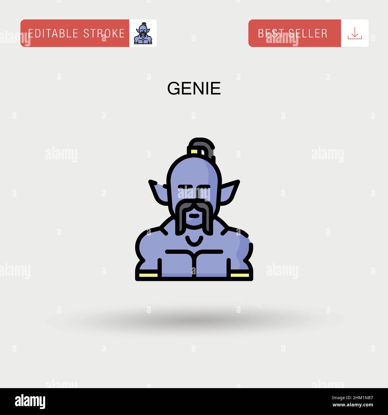 Genie Simple vector icon. Stock Vector