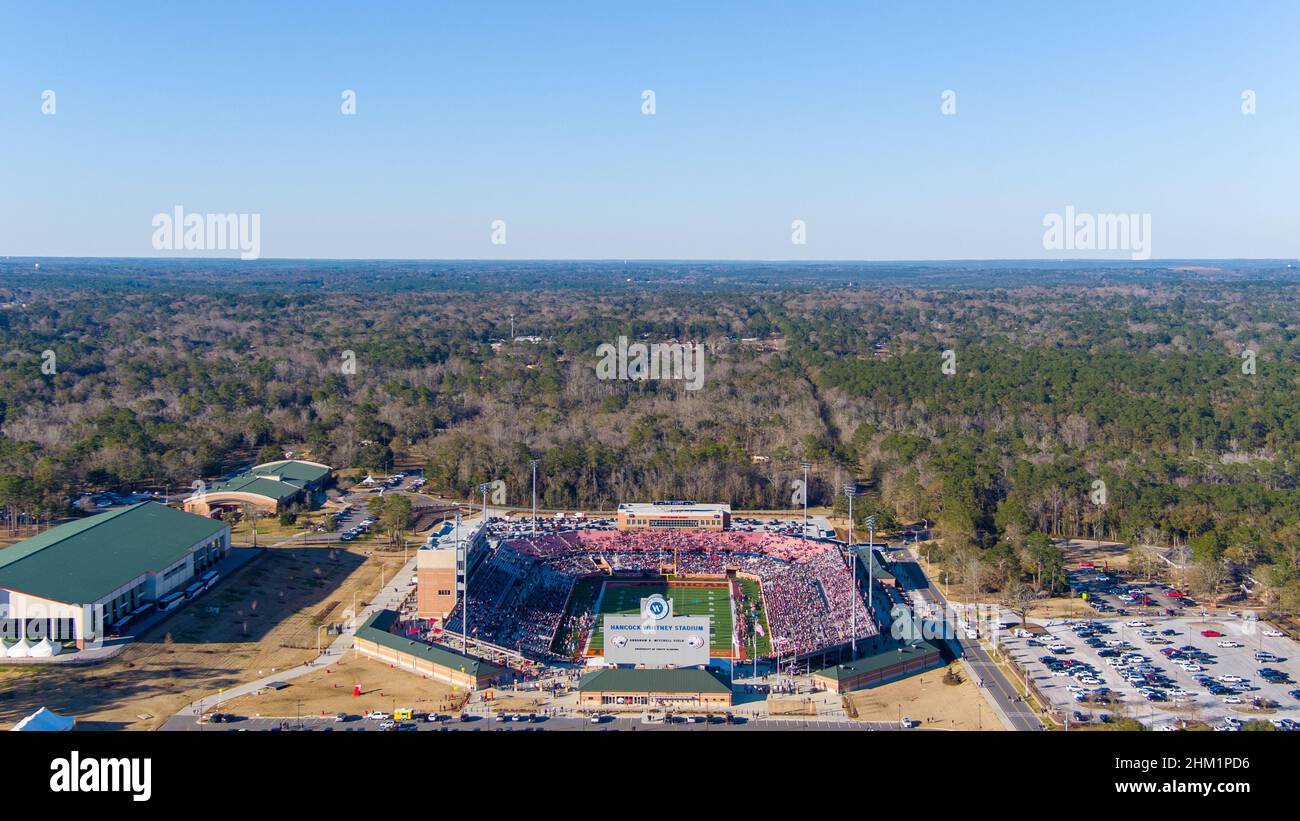 Aerial view of the Senior Bowl at Hancock-Whitney Stadium Stock Photo