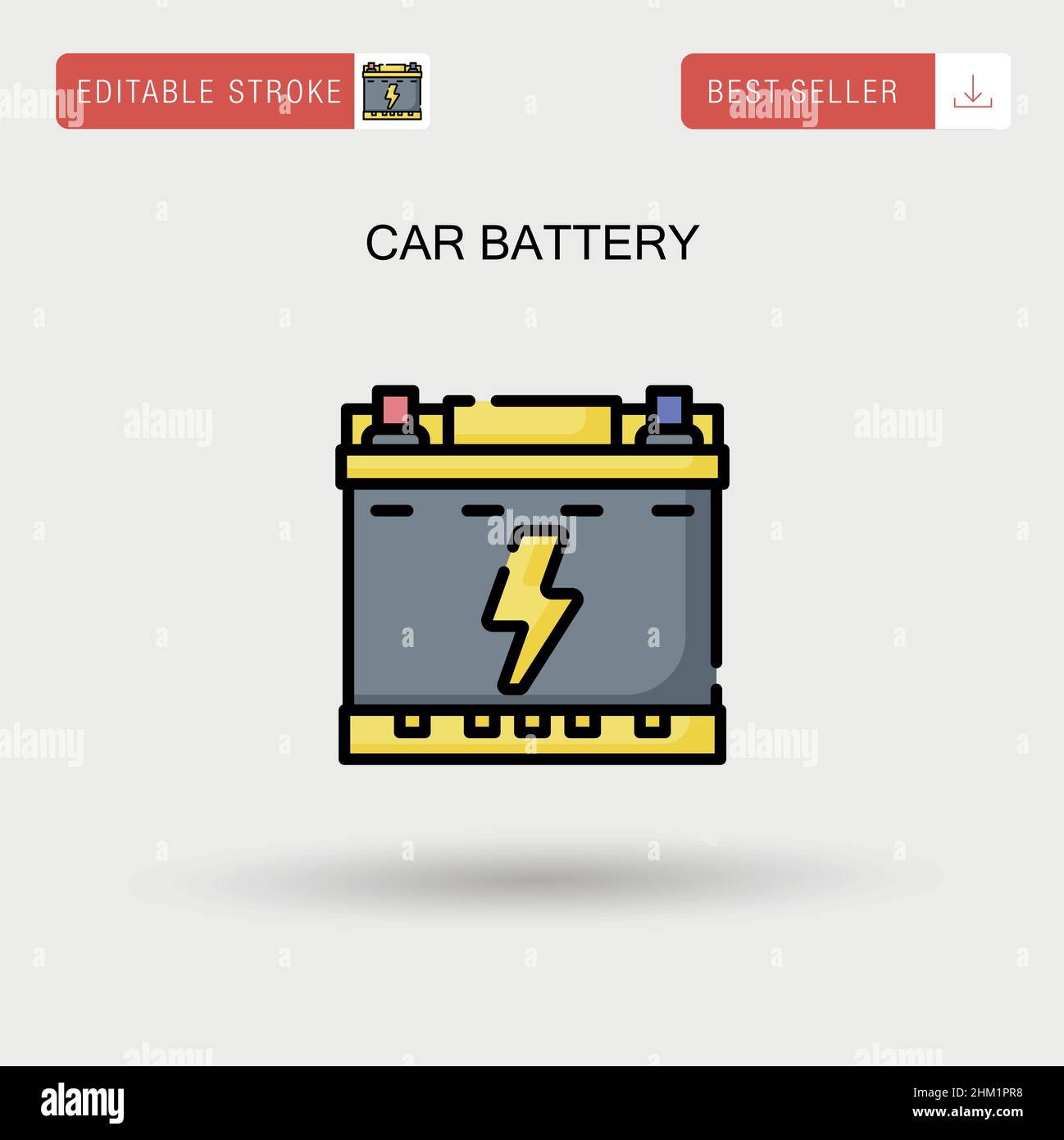 Car battery Simple vector icon. Stock Vector