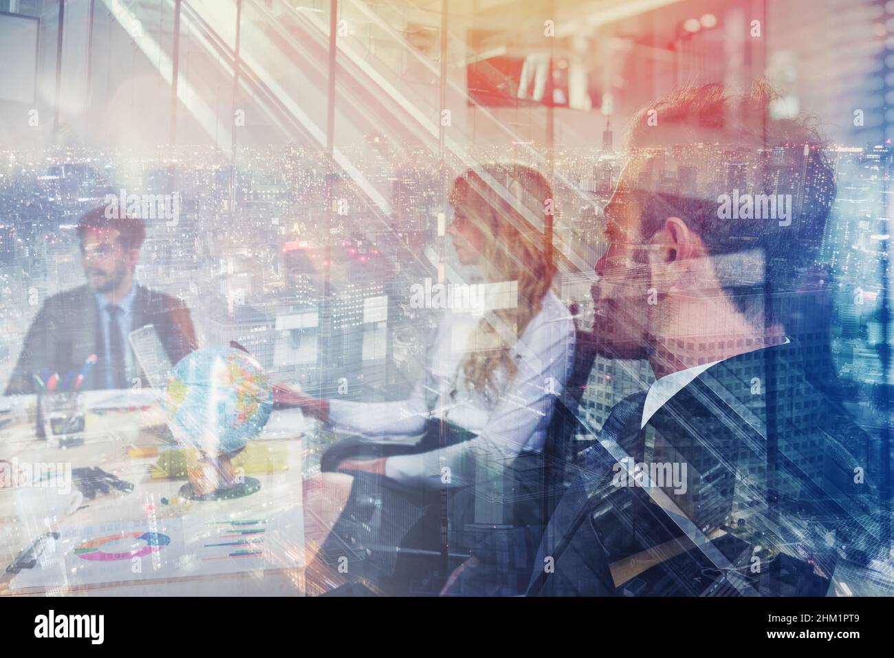 Group of business people work together in office Stock Photo - Alamy