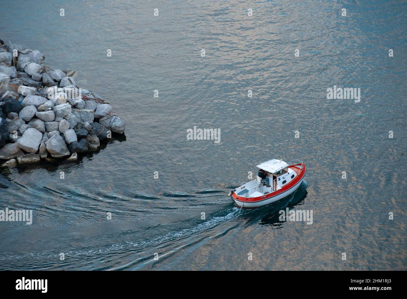 Fishing boat in the Island of Procida Stock Photo