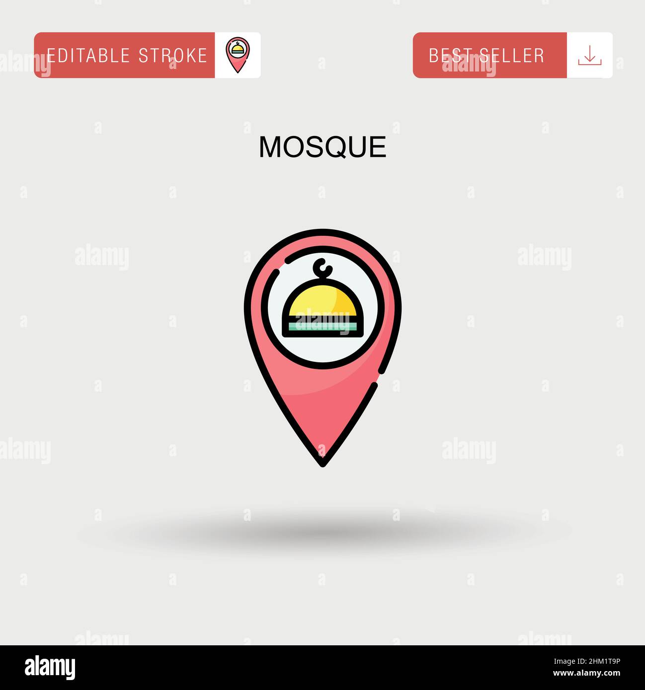 Mosque Simple vector icon. Stock Vector