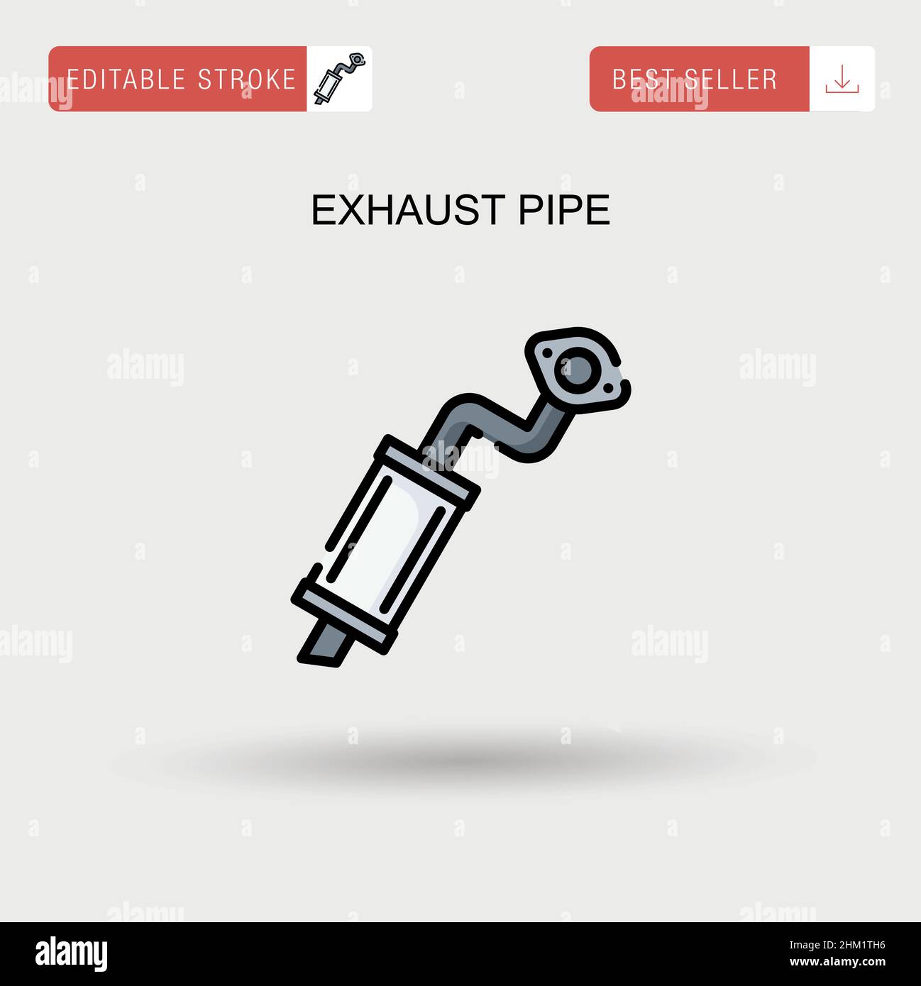 Exhaust pipe Simple vector icon. Stock Vector