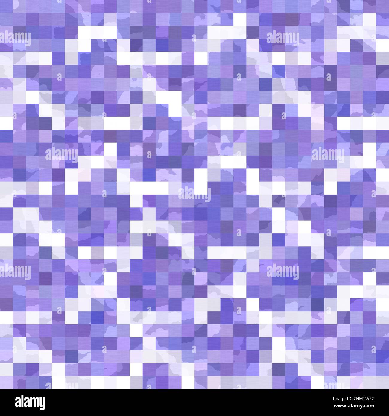 Tiny purple geometric mosaic pixel grid seamless pattern. Modern square ...