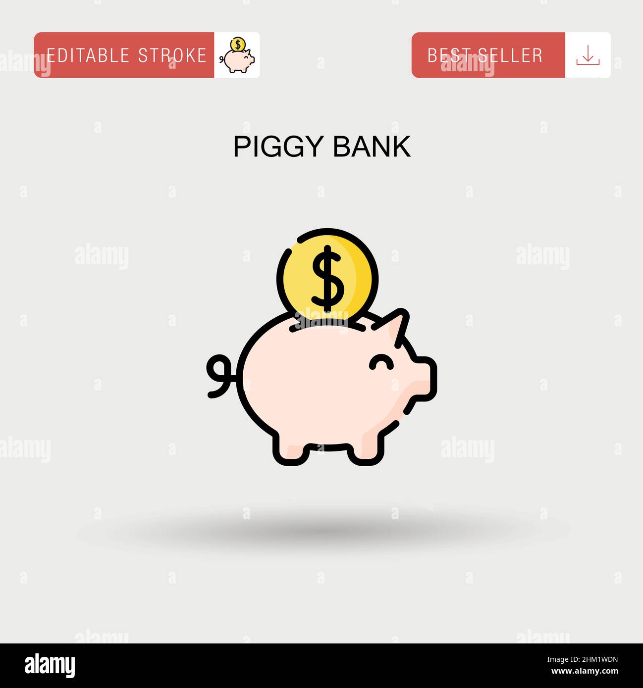 Piggy bank Simple vector icon Stock Vector Image & Art - Alamy