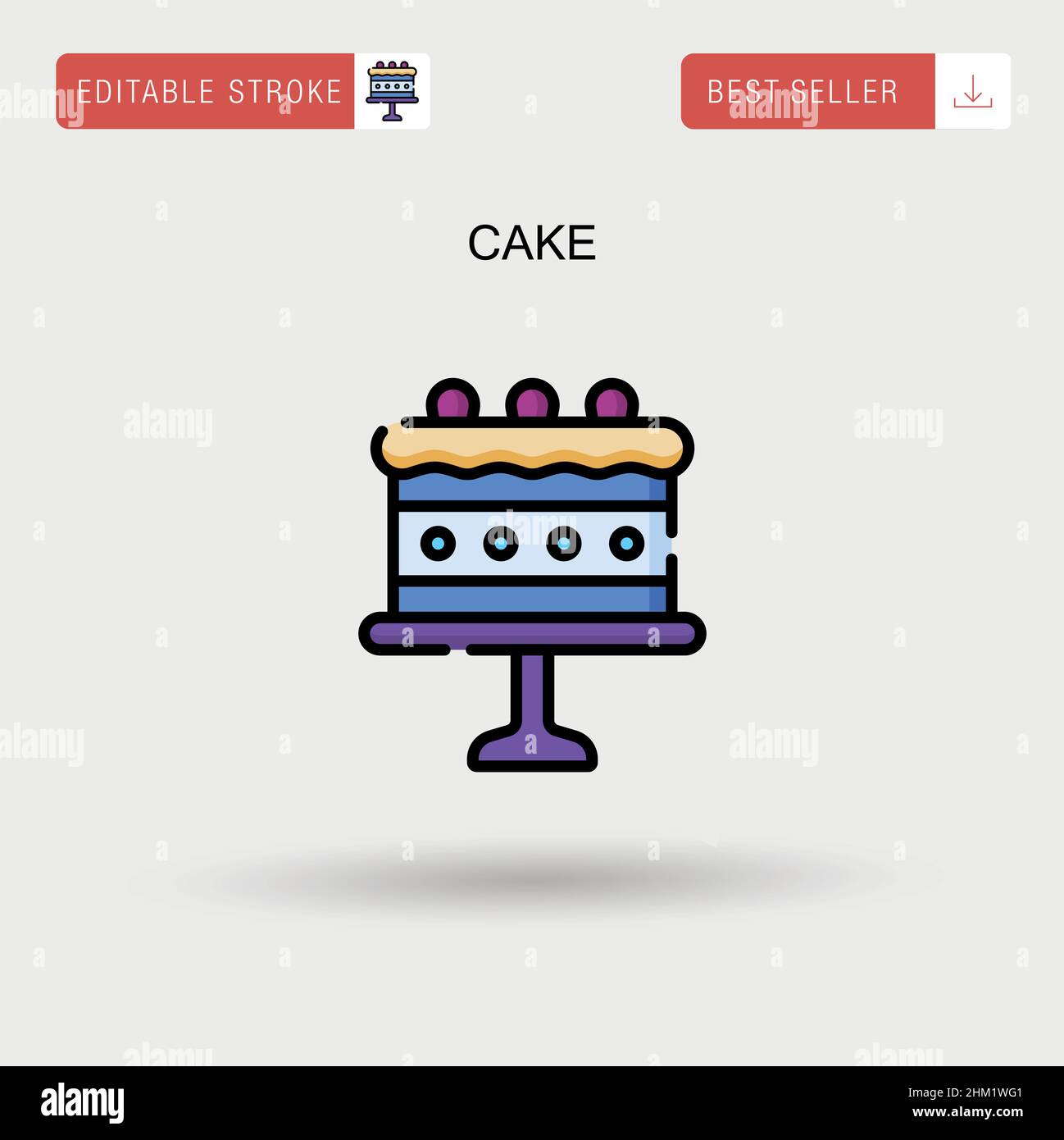 Cake Simple vector icon Stock Vector Image & Art - Alamy