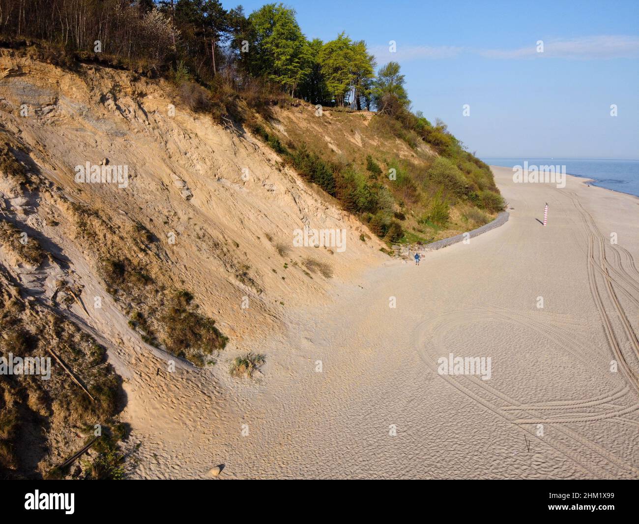 Empty beach at Jastrzebia Gora, most nothern point in Poland Stock Photo