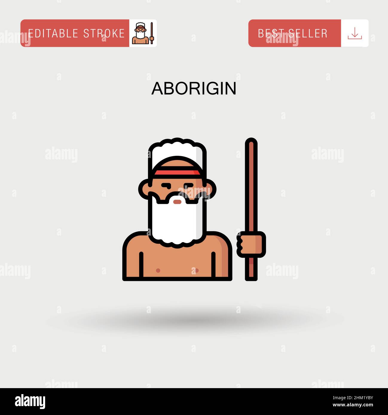 Aborigin Simple vector icon. Stock Vector