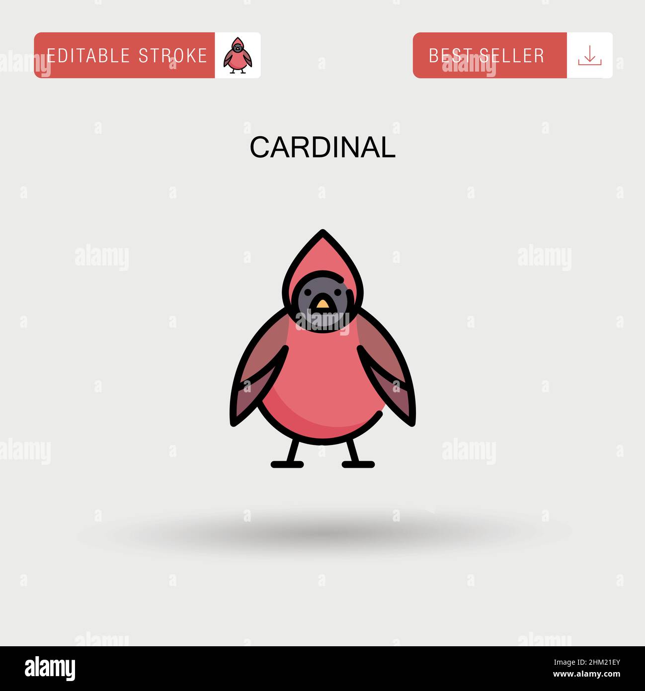 Cardinal Simple vector icon. Stock Vector