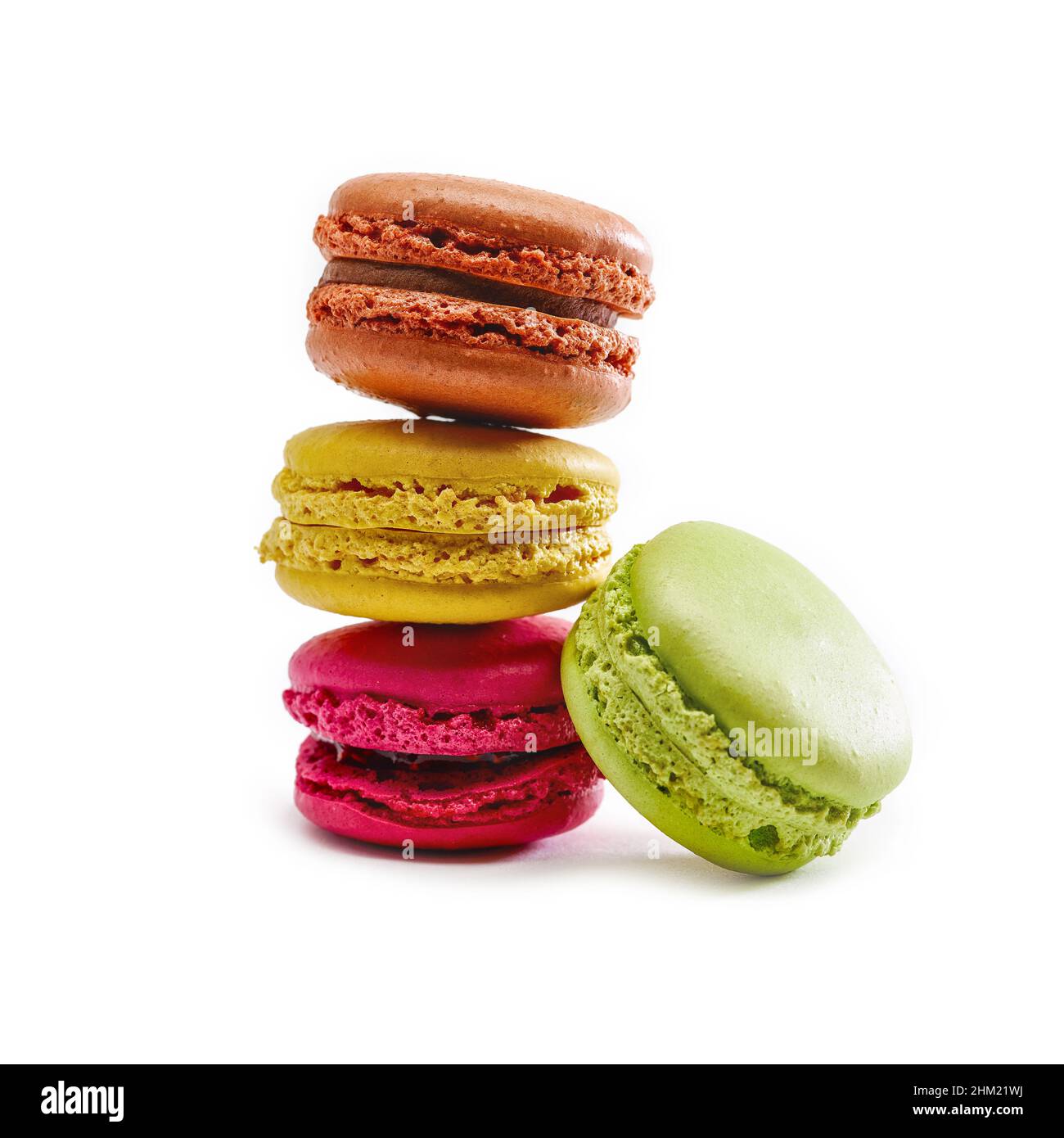 Tasty colorful macaroon on a white background Stock Photo