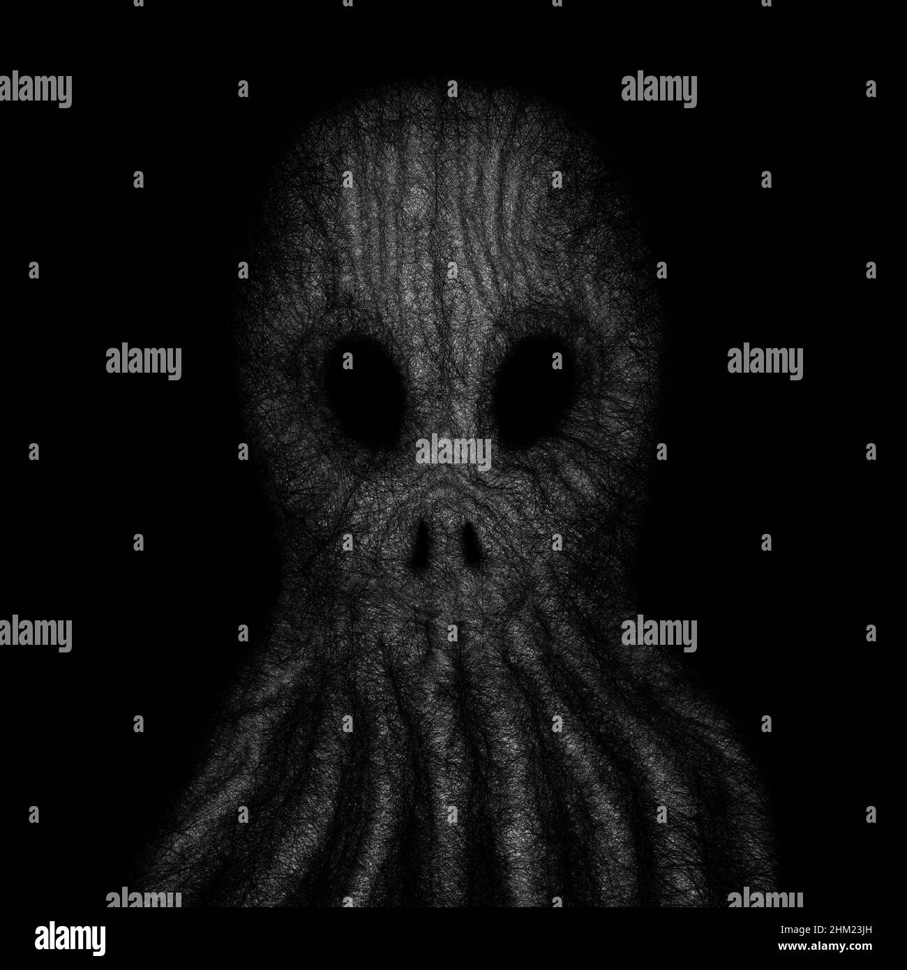 Textured chthonic octopus Stock Photo