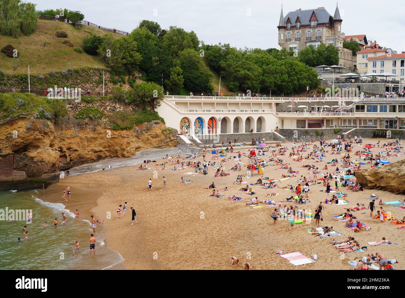 BIARRITZ, FRANCE -20 AUG 2021- Day view of Plage Port Vieux beach in the  resort town of Biarritz in the Basque Country, France, known for its surf  and Stock Photo - Alamy