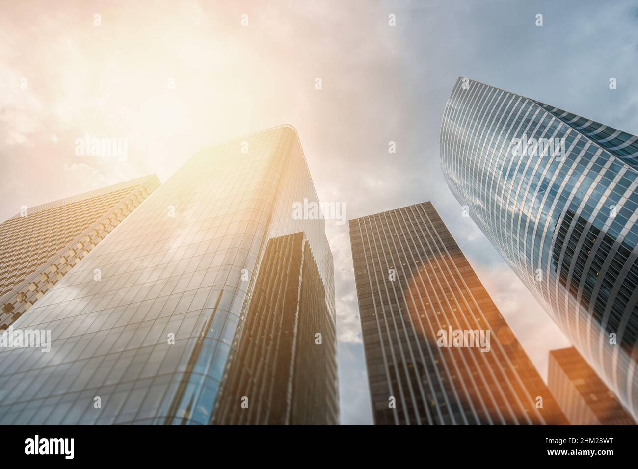 low angle view of modern skyscrapers Stock Photo - Alamy