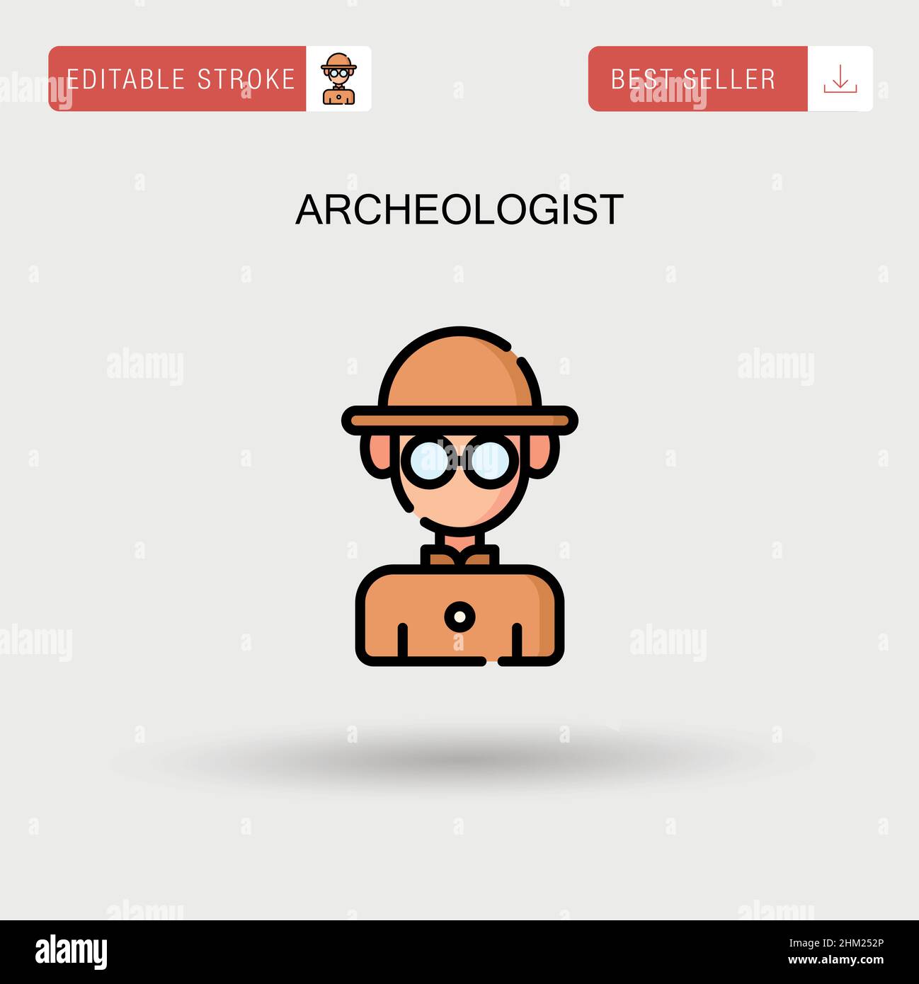 Archeologist Simple vector icon. Stock Vector