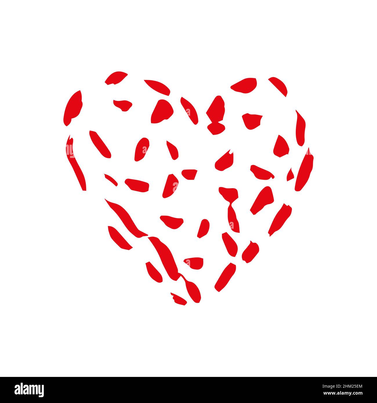 Heart hand drawn doodle, sketch red color, vector Stock Vector Image ...