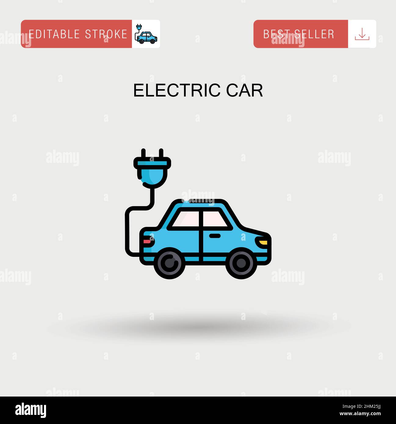 Electric car Simple vector icon. Stock Vector