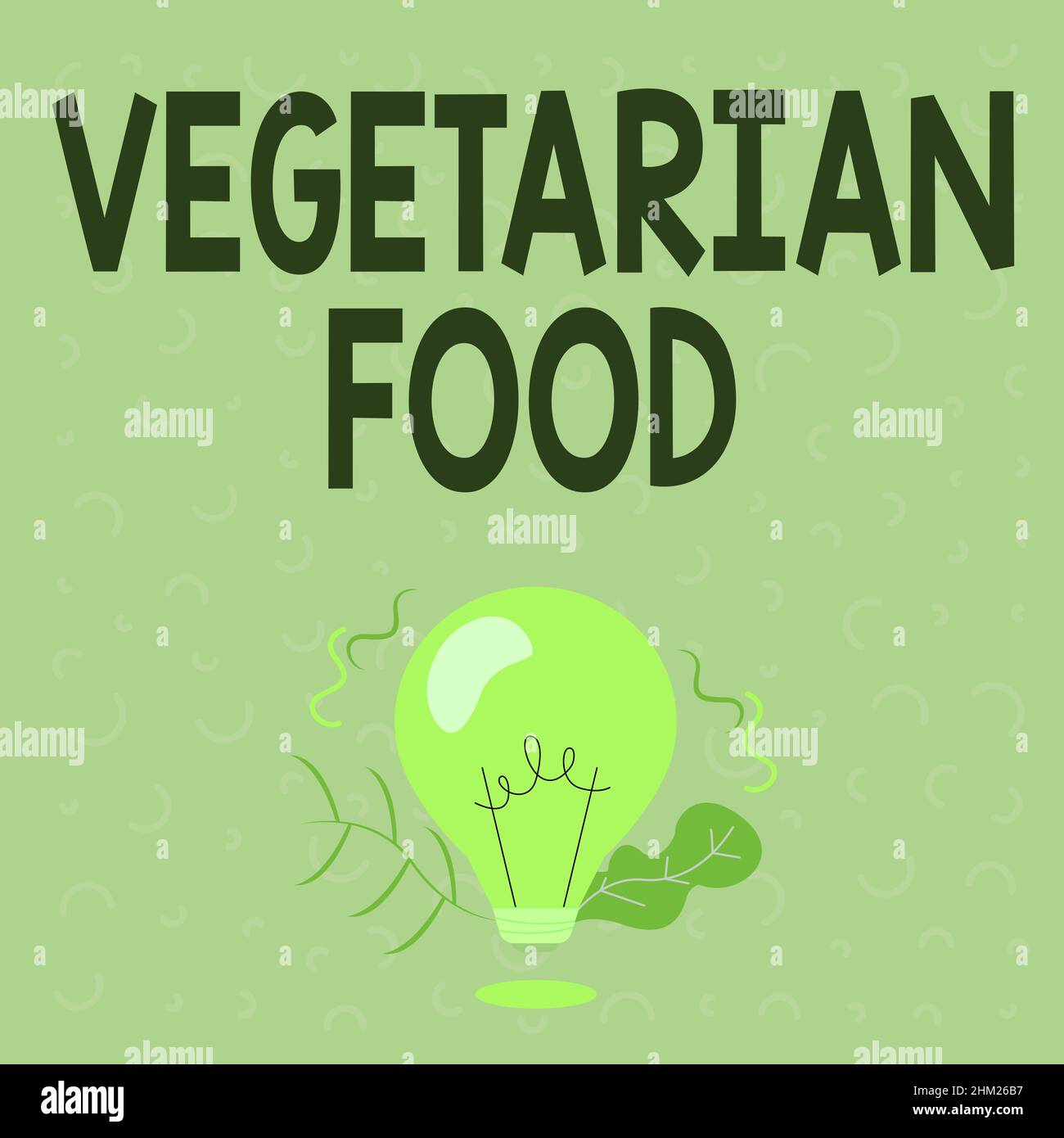 Conceptual display Vegetarian Food. Concept meaning Vegetarian Food Illuminated Light Bulb Drawing Plants Shell Showing Technology Ideas. Stock Photo