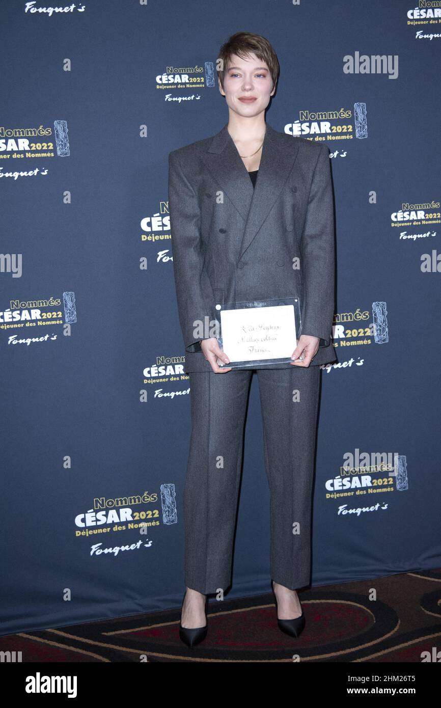 Lea Seydoux attending the Cesar 2022 Nomines Lunch at Le Fouquet's  restaurant in Paris, France on February 06, 2022. Photo by Aurore  Marechal/ABACAPRESS.COM Stock Photo - Alamy